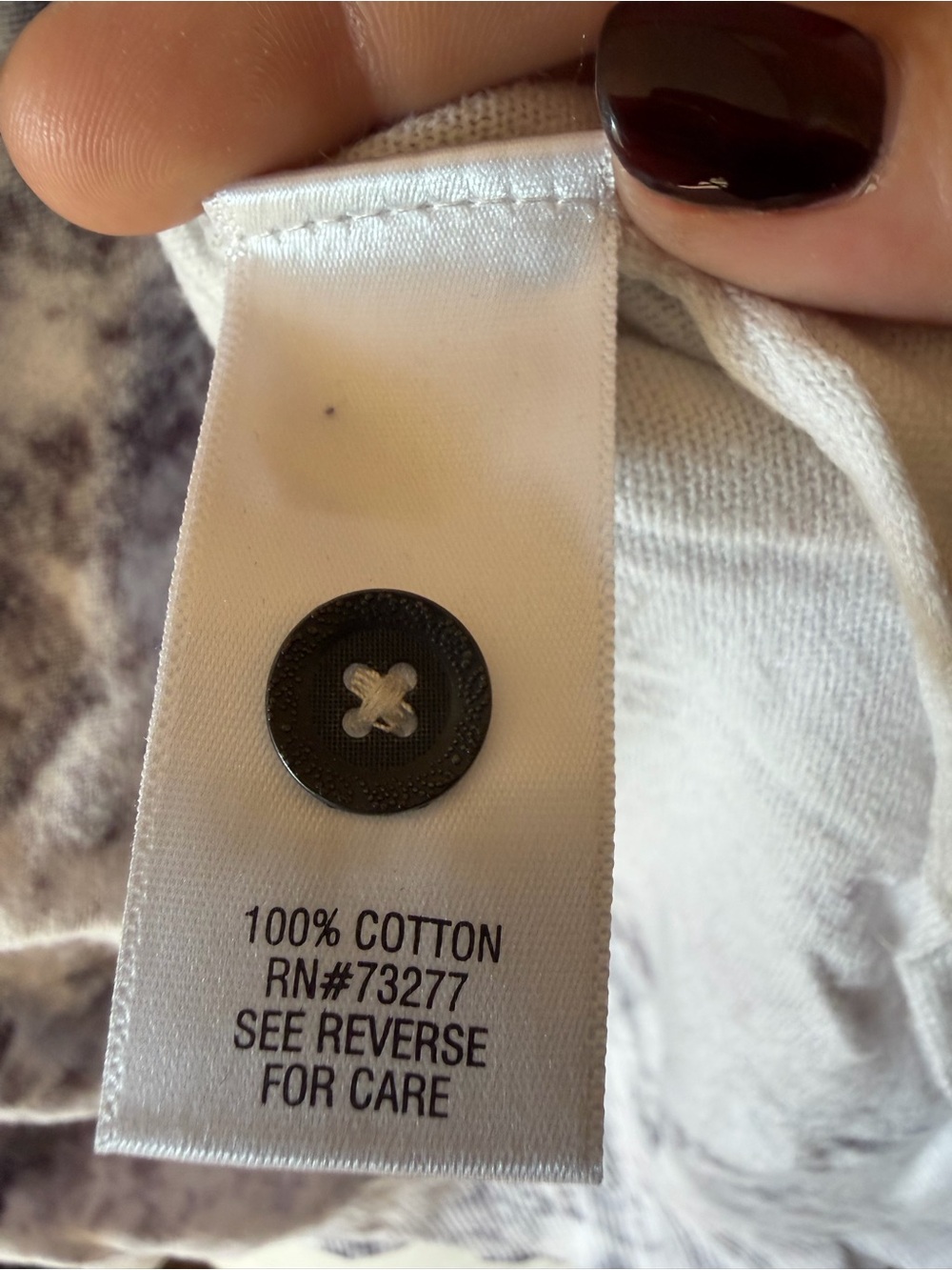 Simply Vera Vera Wang Purple White Tie Dye 100% Cotton V-Neck Cardigan Top - Picture 4 of 5